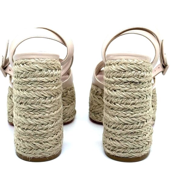 Christian Louboutin SUPER MARIZA 130 Platform Heels Espadrille Sandal Shoes - Picture 10 of 15